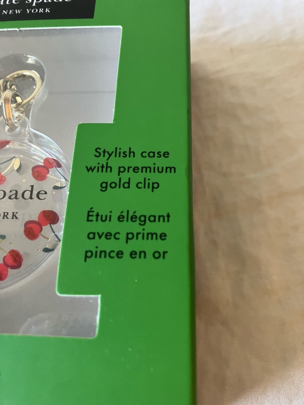 Kate Spade: Cherry Protective Case- AirTag- Gold Tone - Picture 3 of 11